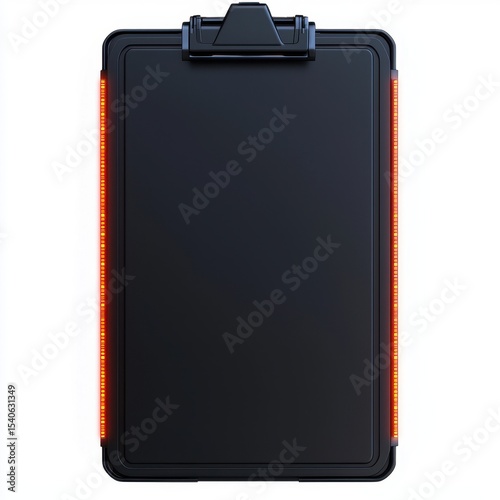 Black Clipboard with Red LED Lighting for Modern Workspace Use