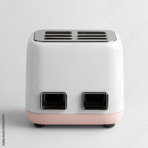 Modern White Toaster with Sleek Design and Four Slots