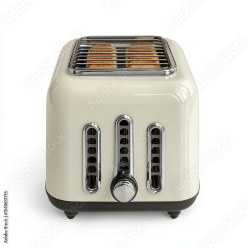 Modern Retro Toaster with Toasting Slots and Control Knob