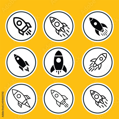 Rocket Ship Icons Collection | Space, Startup & Innovation Vector Set