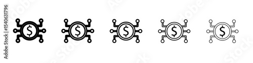 Digital Currency icon Flat design on isolated background