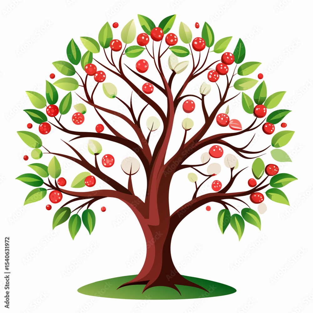 Obraz premium abstract tree with red hearts