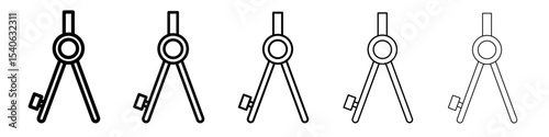 drawing compass icon Flat design on isolated background