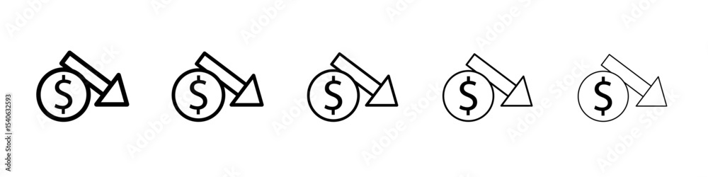 Economic Loss icon Flat design on isolated background Economic Loss icon Flat design on isolated background