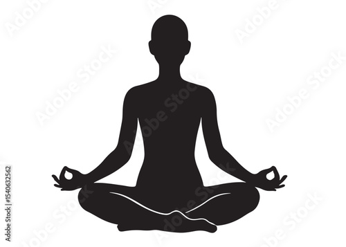 meditation and yoga logo design silhouette vector,  yoga logo icon design silhouette vector, black silhouette logo yoga, yoga pose silhouette vector logo on white background