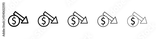 Economic Loss icon Flat design on isolated background