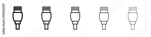 ethernet cable plug icon Flat design on isolated background