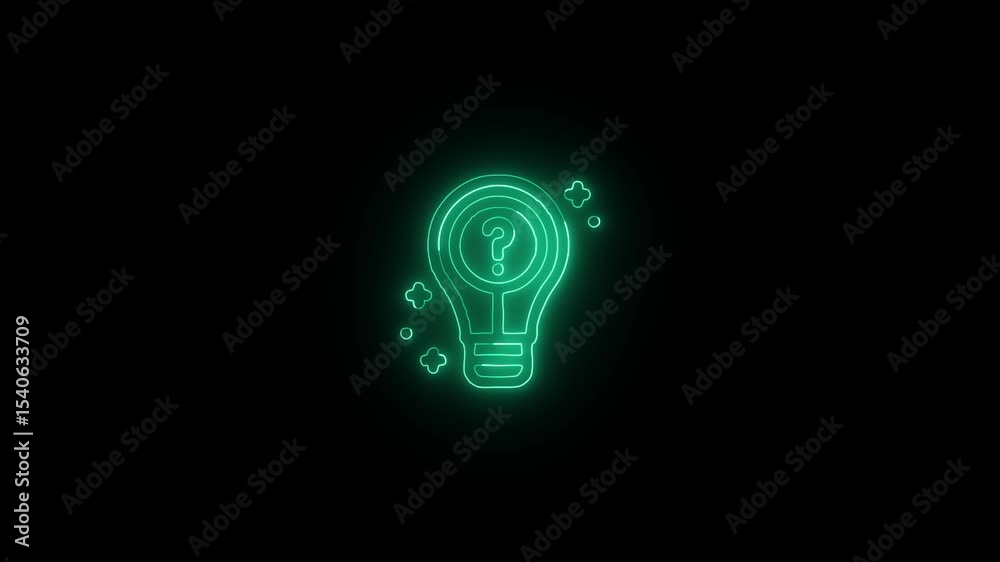 Glowing Question Idea and Symbol in HD Video Neon Animation on Black Background Glowing Question Idea and Symbol in HD Video Neon Animation on Black Background
