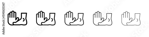 hand and foot icon Flat design on isolated background