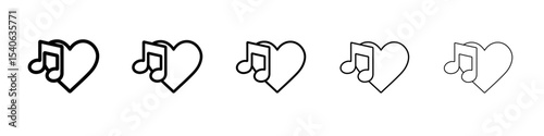 Heard heart note icon Flat design on isolated background