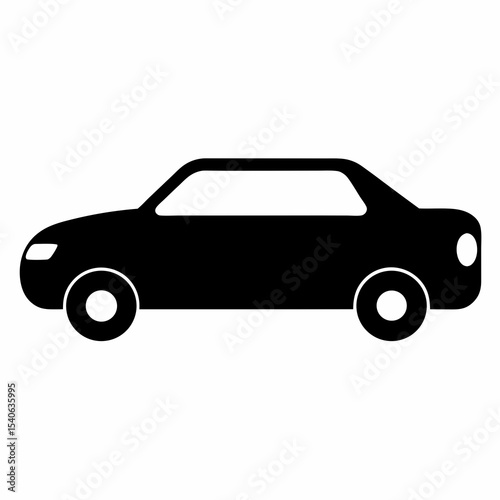 Simple Black Car Icon Illustration Vehicle Silhouette Transportation Symbol Automobile Graphic