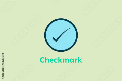Checkmark icon. icon related to UI elements. suitable for web site, app, user interfaces,element, printable etc. flat line icon style. simple vector design editable