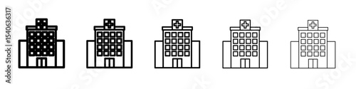 Hospital Building Icon Flat design on isolated background