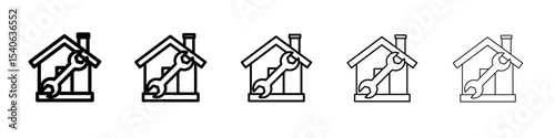 House with wrench repair icon Flat design on isolated background