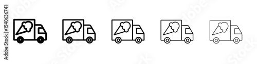 Ice cream van icon Flat design on isolated background