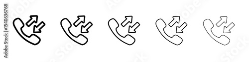 incoming outgoing calls icon Flat design on isolated background