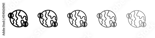International money transfer icon Flat design on isolated background