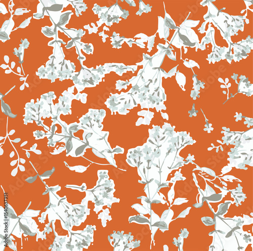 Seamless Summer Spring Floral, Rose, Various leaf, Fabric Print. vector illustration.exotic flower wallpaper combining a multitude of beautiful colours pattern