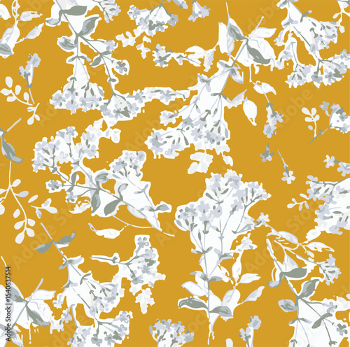 Seamless Summer Spring Floral, Rose, Various leaf, Fabric Print. vector illustration.exotic flower wallpaper combining a multitude of beautiful colours pattern