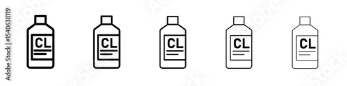 liquid Chlorine chemical icon Flat design on isolated background