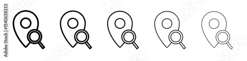 Location search icon Flat design on isolated background