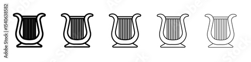 Lyre icon Flat design on isolated background