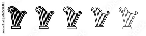 Lyre icon Flat design on isolated background