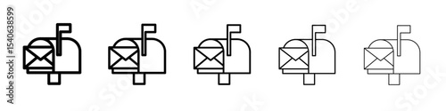 mail box icon Flat design on isolated background