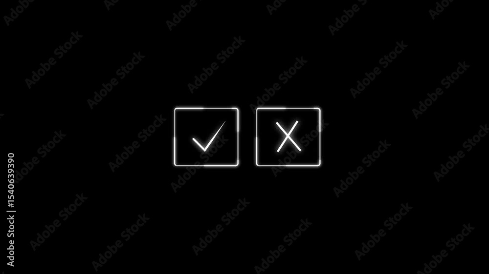 abstract Animated Checkmark and Cross Symbol for Correct and Incorrect ...