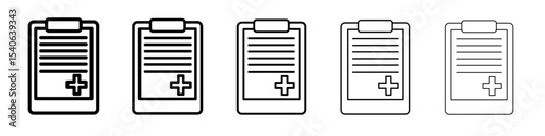 medical clipboard form icon Flat design on isolated background