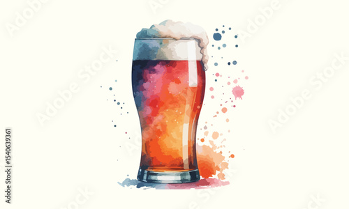 beer mug, free drink, watercolor mugs of beer