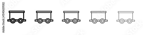 Mining Cart icon Flat design on isolated background