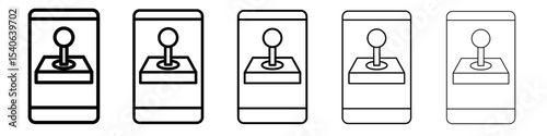 mobile phone game icon Flat design on isolated background