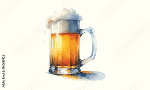 beer, watercolor beer mug