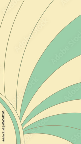 Abstract retro fan shaped design with pastel colors and transparent background