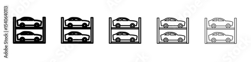 Multi Storey Parking icon Flat design on isolated background