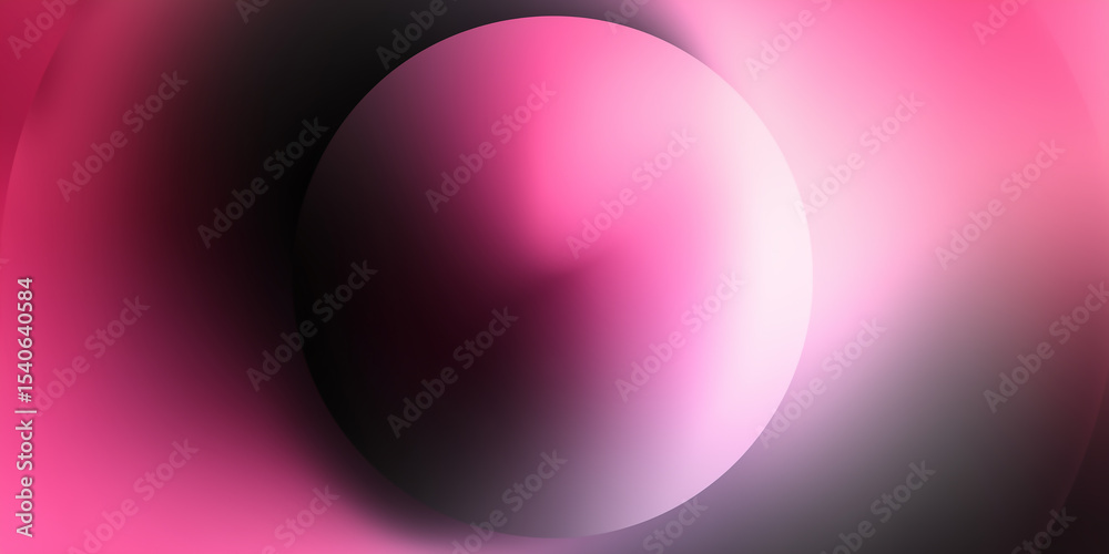 Fototapeta premium Pink and black gradient sphere emerging from a blurred background