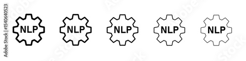 NLP icon Flat design on isolated background