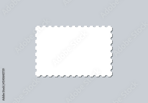 Postage stamp set. Post stamp frames and borders. Beige round and rectangular template for mail, postcard, letter. Jagged wavy edge forms. Vintage objects for poster, banner, badge, sticker.
