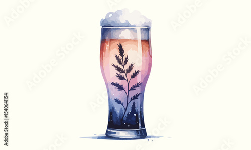 beer mug, free drink, watercolor mugs of beer