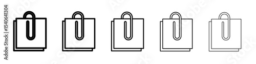 paperclip icon Flat design on isolated background