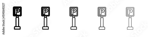 parking sign icon Flat design on isolated background