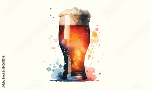 beer mug, free drink, watercolor mugs of beer