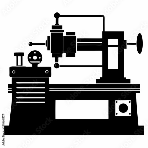 Black and white illustration of a milling machine