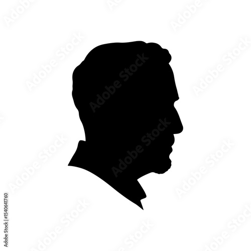 Old man face silhouette vector flat illustration design.