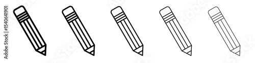 pencil icon Flat design on isolated background