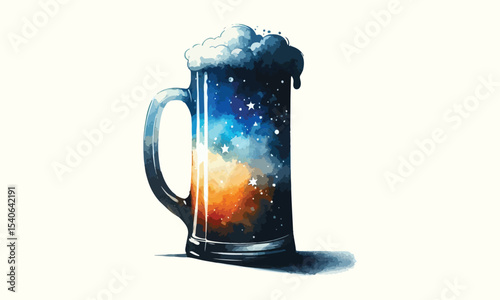 beer, watercolor beer mug