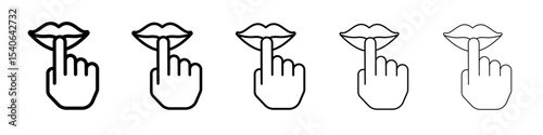 Please do quite pssst icon Flat design on isolated background