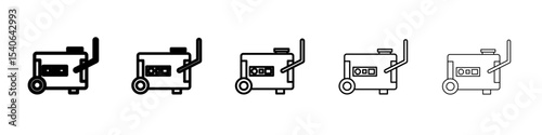 Portable power generator icon Flat design on isolated background