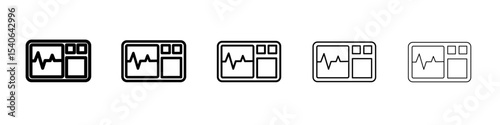 Portable electrocardiogram icon Flat design on isolated background
